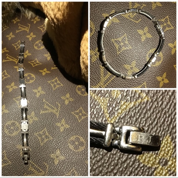 14KT GOLD/STAINLESS STEEL BRACELET - Picture 3 of 3